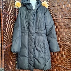 Larry Levine Down trench coat color dark brown